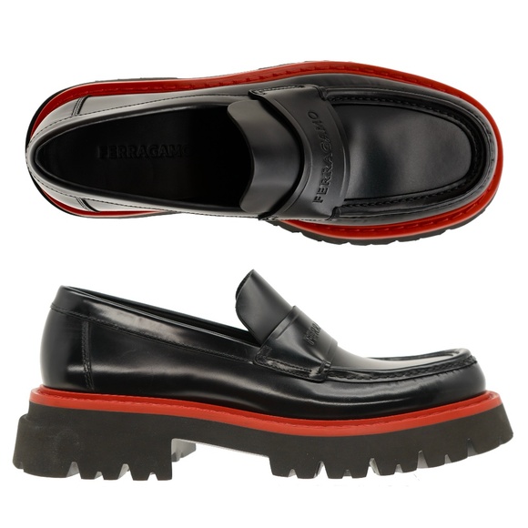 Salvatore Ferragamo Fergal Loafers Black Leather Size 11 New - Picture 1 of 6